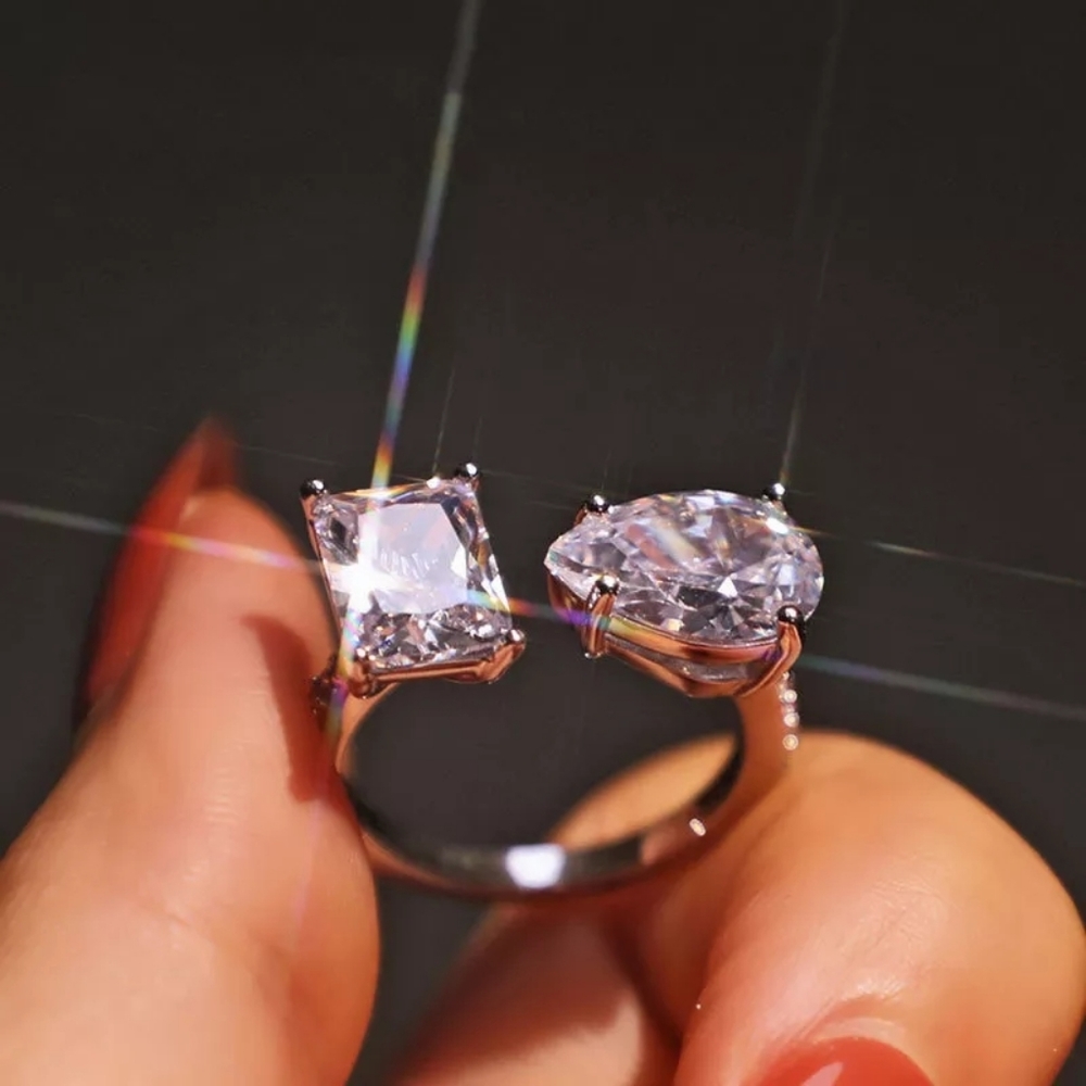 NOWT SILVER PRINCESS TEARDROP ADJUSTABLE RESIZEABLE RING